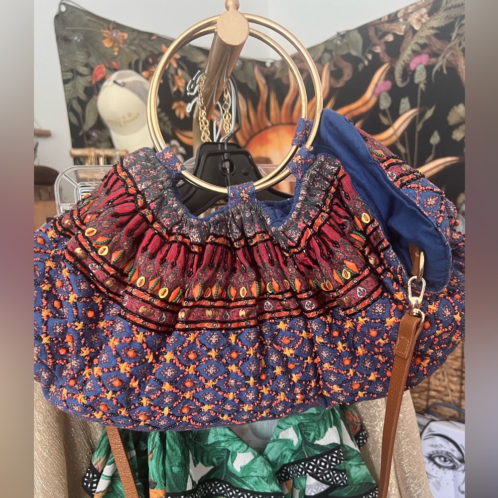 Anthropologie beaded crossbody or wrist purse